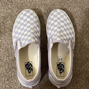 Vans All Star Old Skool Slip on Sneakers Lavender Check Slip-Ons